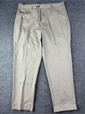 Massimo Dutti Tapered Fit Mens 100% Cotton Flap Pocket Pants Sz 38x30 Khaki